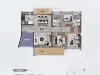 A户型建面120平四