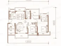119平米户型3室2