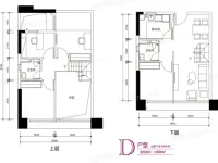 T4座D户型60㎡中
