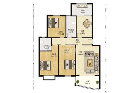 长城花园 3房2厅2卫 南北 毛坯