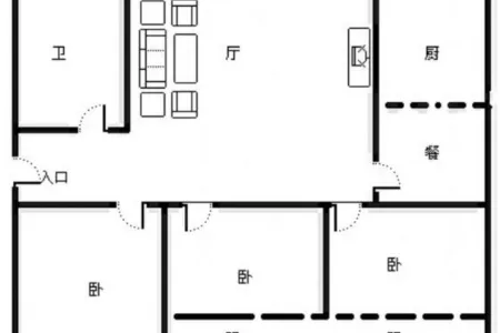 华欧北海花园 3室2厅1卫南 中装