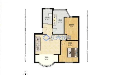 源江小区 2房2厅1卫 南北 精装
