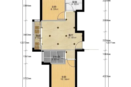 兴悦华城 2室2厅1卫南北 普装