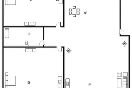临港花园 2室2厅1卫南 简装