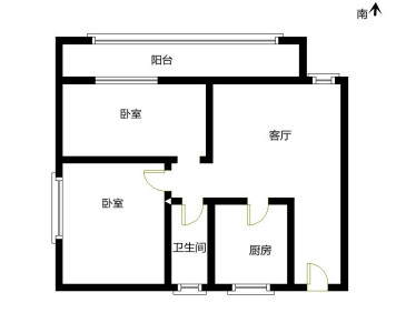 建筑设计研究院宿舍 2室1厅1卫 1,300元/月 性价比高,南北通透