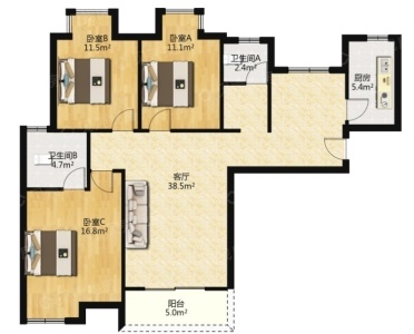 盛世家园3室2厅1卫南毛坯真实好房