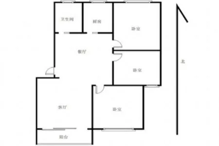金石新城F区3房2厅1卫南北毛坯真实好房