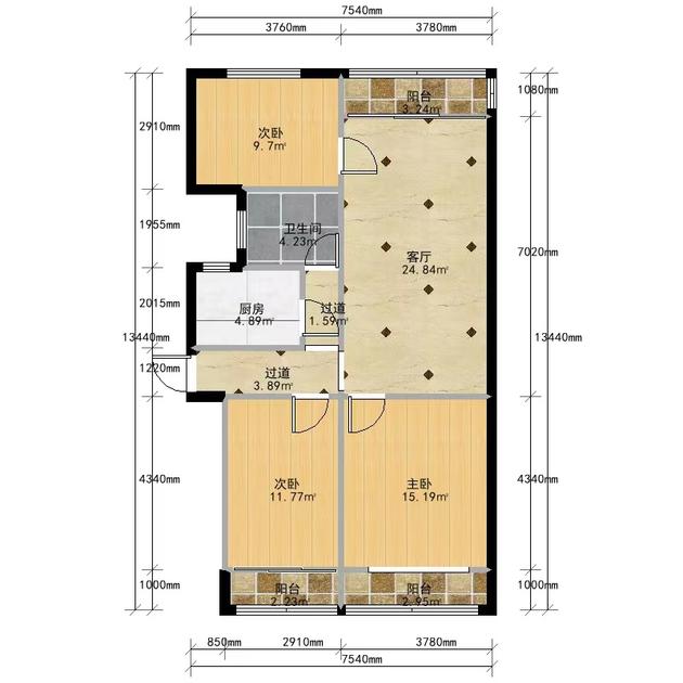 临江三村 3室2厅1卫 410万 
